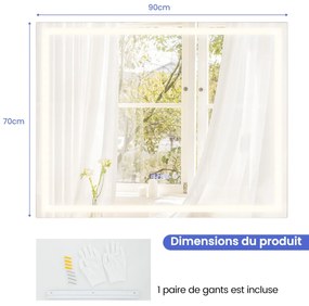 Espelho redondo para banheiro com aquecimento e visor antiembaçante. Espelho com LED regulável.