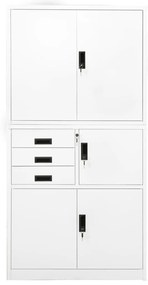 Armário de escritório 90x40x180 cm aço branco