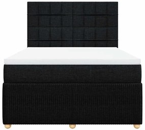 Cama com molas/colchão 160x200 cm tecido preto