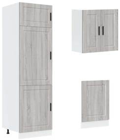 8 peças armário de cozinha conjunto Kalmar cinza sonoma