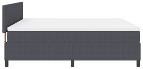 Cama Box Spring com Colchão Cinza Escuro Super King Tecido de Veludo