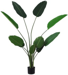 Planta artificial com grandes folhas de palmeira Árvore realista com pote 10 folhas Ф18x180cm para decoração de interiores e exteriores