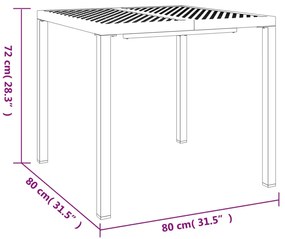 Mesa de jardim 80x80x72 cm aço antracite