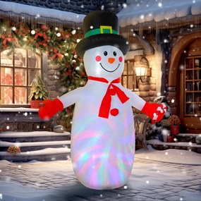 Boneco de neve insuflável de Natal 177 x 78 x 240 cm decoração insuflável de Natal com luzes LED, multicolorido