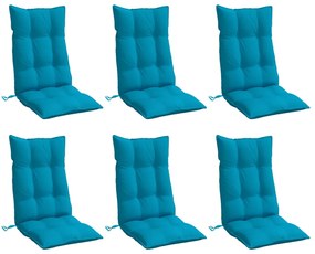 Almofadões cadeira encosto alto 6 pcs tecido oxford azul-claro