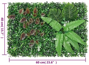 Vedação de plantas artificiais 6 pcs 40x60 cm verde