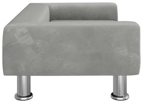 Cama para cães 70x45x26,5 cm veludo cinzento-claro