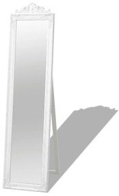 Espelho de pé estilo barroco 160x40 cm branco