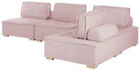 Sofá de canto modular para 4 pessoas em rosa TIBRO Beliani