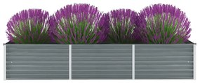 vidaXL Canteiro elevado de jardim aço galvanizado 240x80x45cm cinzento
