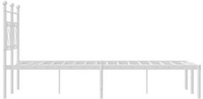 Estrutura de cama com cabeceira 120x190 cm metal branco