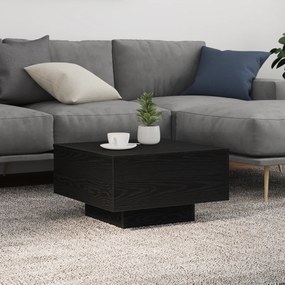 Mesa de Centro vidaXL com Luzes LED Carvalho Preto 55x55x31 cm