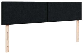 Cama otomana com colchão 140x200 cm tecido preto