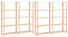 vidaXL 2 unidades arrumação 5 prateleiras 170x38x170cm pinho 500 kg