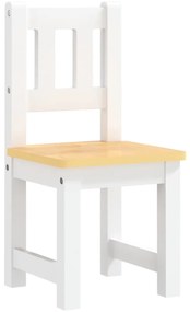 3 pcs conjunto mesa e cadeiras infantil MDF branco e bege