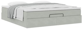 Estrutura de cama otomana com colchão 180x200 cm cinzento claro