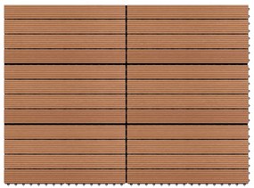 49055 vidaXL Ladrilhos 60x30 cm 6 pcs 1m² WPC castanho