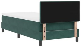 Cama Box com Colchão vidaXL Verde Escuro 100x200 cm Veludo