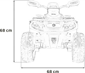 Moto 4 elétrica para crianças 3 a 7 anos, 12V Can Am Outlander 4x4 com controlo remoto, rodas Espuma EVA, assento couro Carga até 50Kg Preta