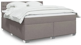 vidaXL Cama com molas/colchão 180x200 cm tecido castanho-acinzentado