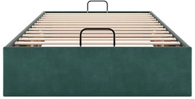 Ottoman Bed Frame Sem Colchão Verde Escuro 90x200 cm Veludo