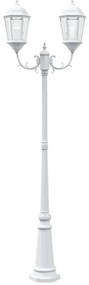 Poste de Luz de Jardim com 2 Lâmpadas E27 Branco 235 cm Alumínio