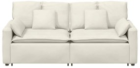 Sofá modular com almofadas creme
