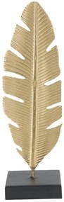 ESCULTURA DE FOLHA COM PORTA VELA GLAM CM 10X10X34