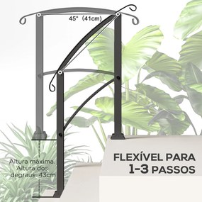 Guarda Corpo para Escada 71 cm Guarda Corpo Metálico com Kit de Instal