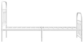 Estrutura de cama com cabeceira e pés 75x190 cm metal branco