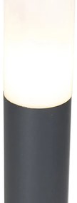 Candeeiro de poste cinzento antracite 80 cm IP44 opal - Rox Moderno