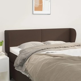 vidaXL Cabeceira cama c/ abas couro artificial 147x23x78/88cm castanho