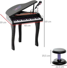 Piano para Crianças com 37 Teclas Piano Infantil com Microfone Banco L