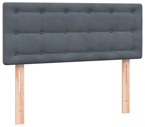 Cama boxspring com colchão 120x220 cm veludo cinzento-escuro