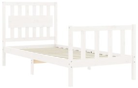 Estrutura de cama com cabeceira 90x200 cm madeira maciça