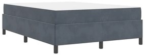 Estrutura da Cama Branco e Cinza Claro 140 x 190 cm Veludo