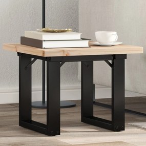 vidaXL Mesa de centro estrutura em O 50x50x35,5 cm pinho/aço