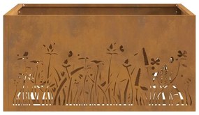 Fogueira vidaXL Quadrada 60x60x30 cm Aço Corten