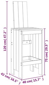 9 pcs conjunto de bar para jardim pinho maciço cinzento