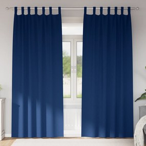 vidaXL Cortinas opacas 2 pcs Azul escuro 225 x 140 cm Poliéster