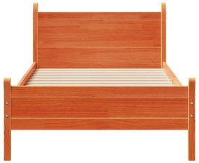 Cama sem colchão 90x190 cm madeira de pinho maciça castanho-mel