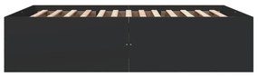 Estrutura de cama 160x200 cm derivados de madeira preto