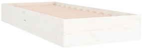 Estrutura de cama solteiro 90x190 cm madeira maciça branco