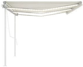 Toldo automático com LED e sensor de vento 6x3 m cor creme