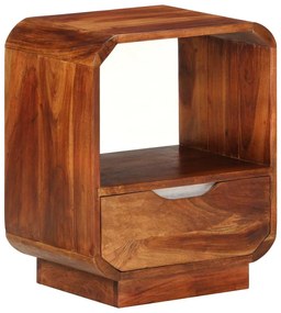 Mesa cabeceira c/ gaveta madeira acácia maciça 40x30x50 cm