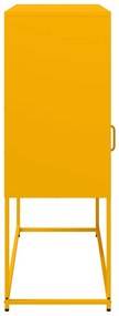 Aparador 100,5x39x107 cm aço laminado a frio amarelo mostarda