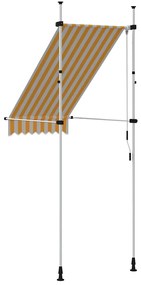 Toldo retrátil manual 100 cm riscas laranja e branco