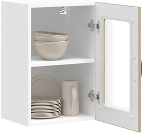 Armário de parede de cozinha porta vidro Lucca carvalho sonoma