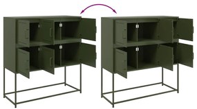 Aparador 100,5x39x107 cm aço verde-azeitona