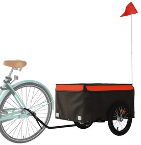 Reboque para bicicleta 45 kg ferro preto e laranja